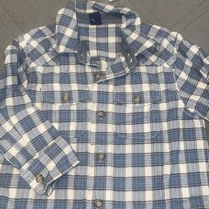 Baby Gap Plaid button up down shirt 18-24 month NWT new blue white western rodeo